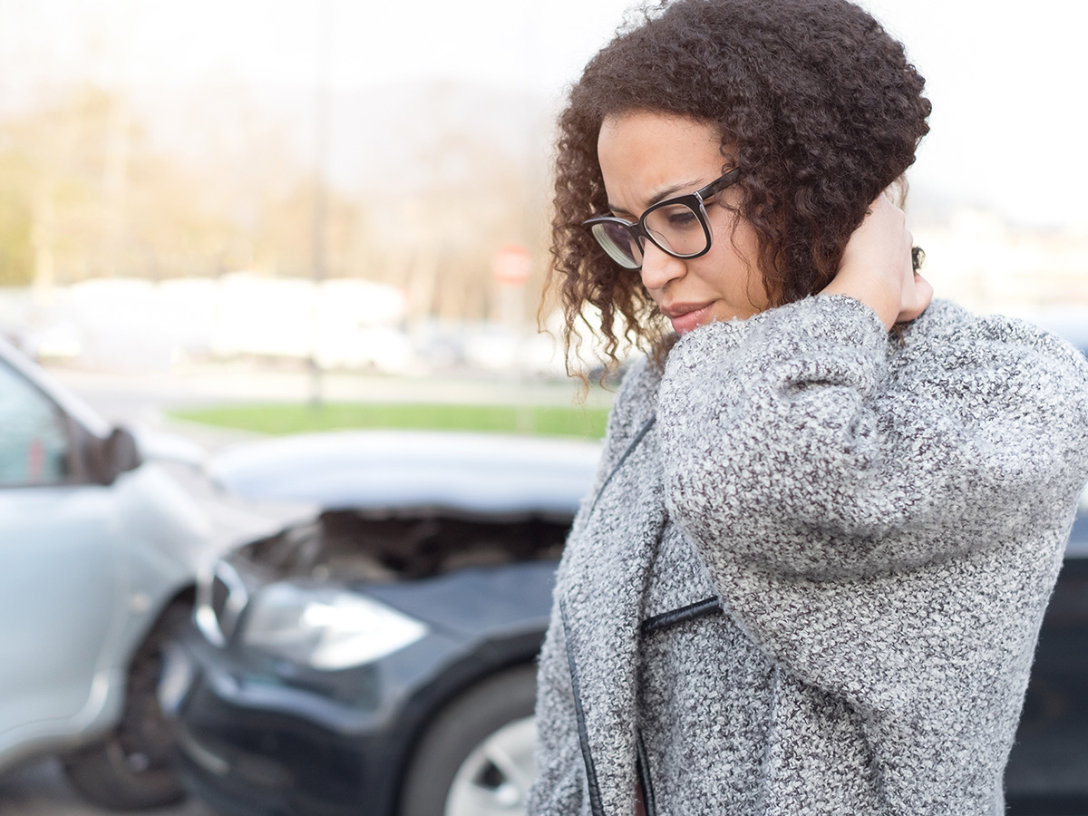 Image of a woman after an accident
